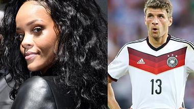Erfolg macht sexy. Mit drei Toren kickte Müller sich in Rihannas herz - Foto: getty