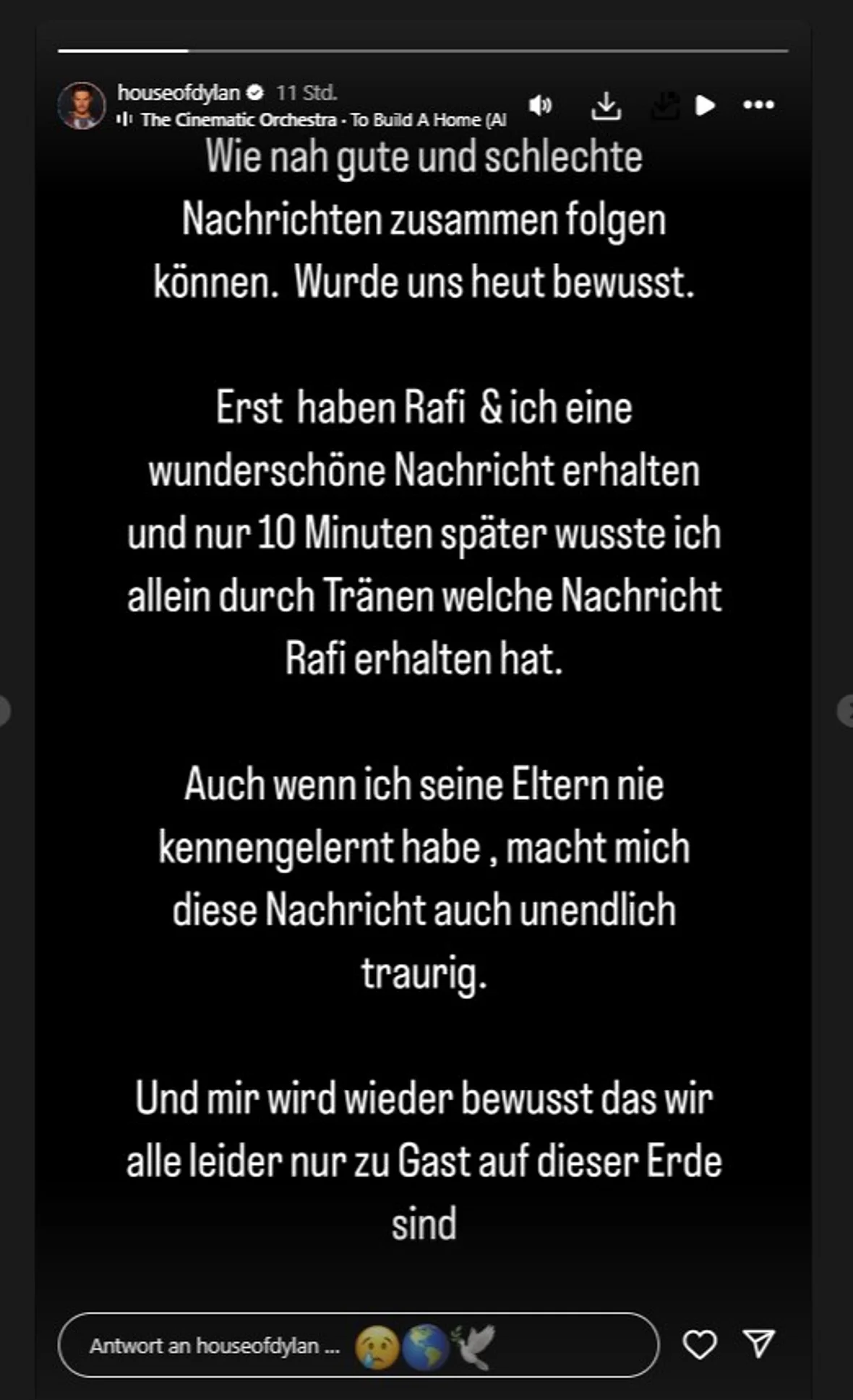 Sam Dylan in Trauer Sam Dylan in Trauer