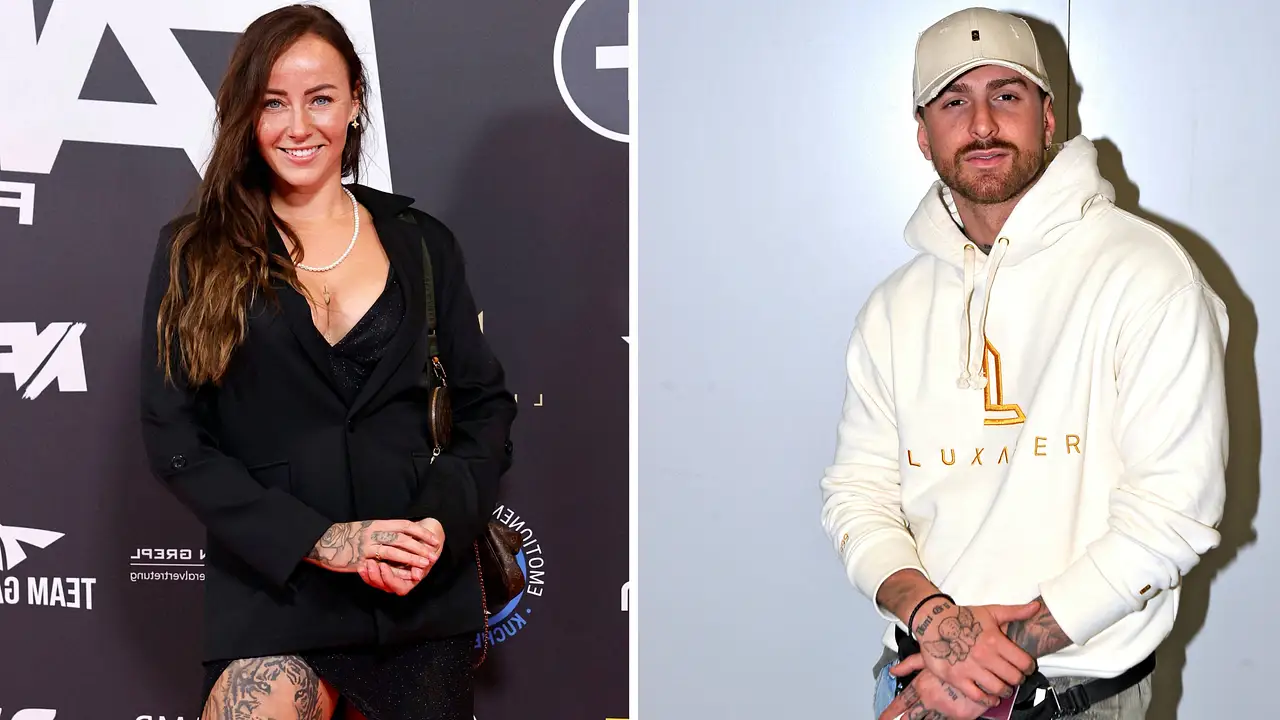 Sandra Sicora & Gigi Birofio: Ist die Liebelei nur inszeniert? Sandra links im schwarzen Abendkleid mit Tattoos auf Hand und Beinen, rechts Gigi mit weißem Hoodie, Jeans und beiger Cap - Foto: IMAGO / Panama Pictures / STAR-MEDIA