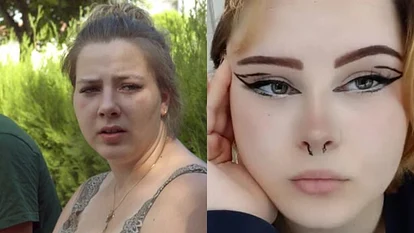 Links: Sarafina Wollny, wütend, rechts. Calantha Wolln