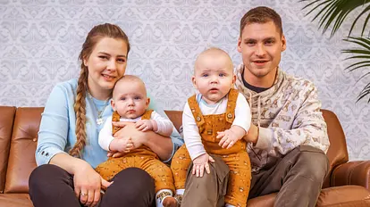 Sarafina und Peter Wollny mit den Zwillingen