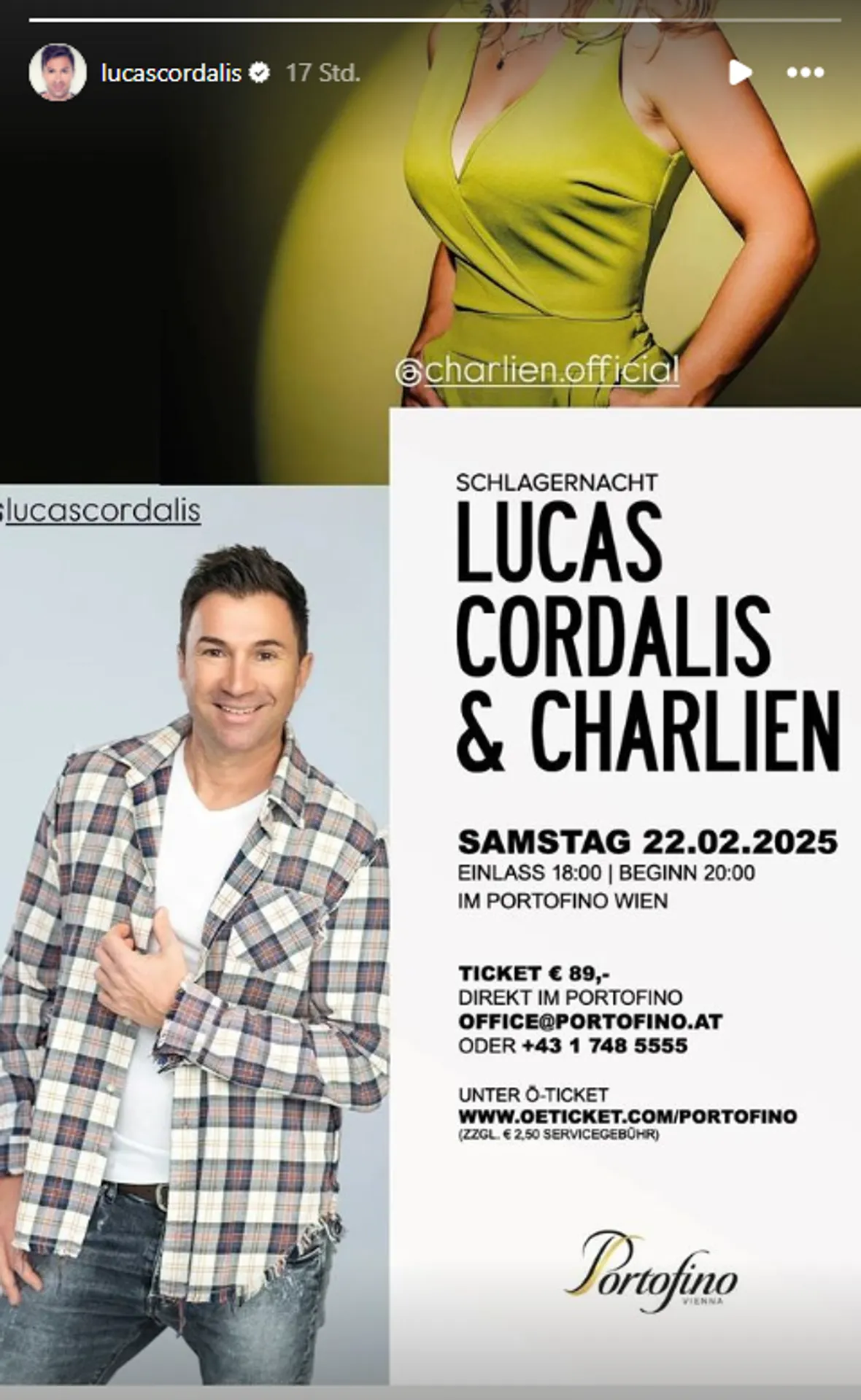 Lucas Cordalis und Charlien treten zusammen auf Lucas Cordalis und Charlien treten zusammen auf