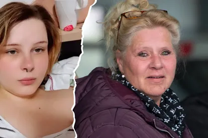 Collage: Links Calantha Wollny mit Nasenpiercing und mittellangen roten Haaren, rechts Mutter Silvia Wollny. 