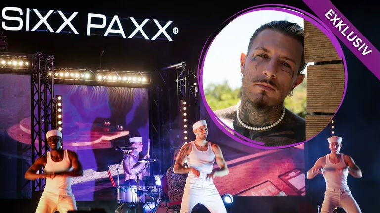 Collage aus "Temptation Island"-Verführer Marvin & den Sixxpaxx