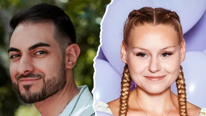 Riss-Collage aus Tinush Nasri & Sarah-Jane Wollny, die getrennt sind