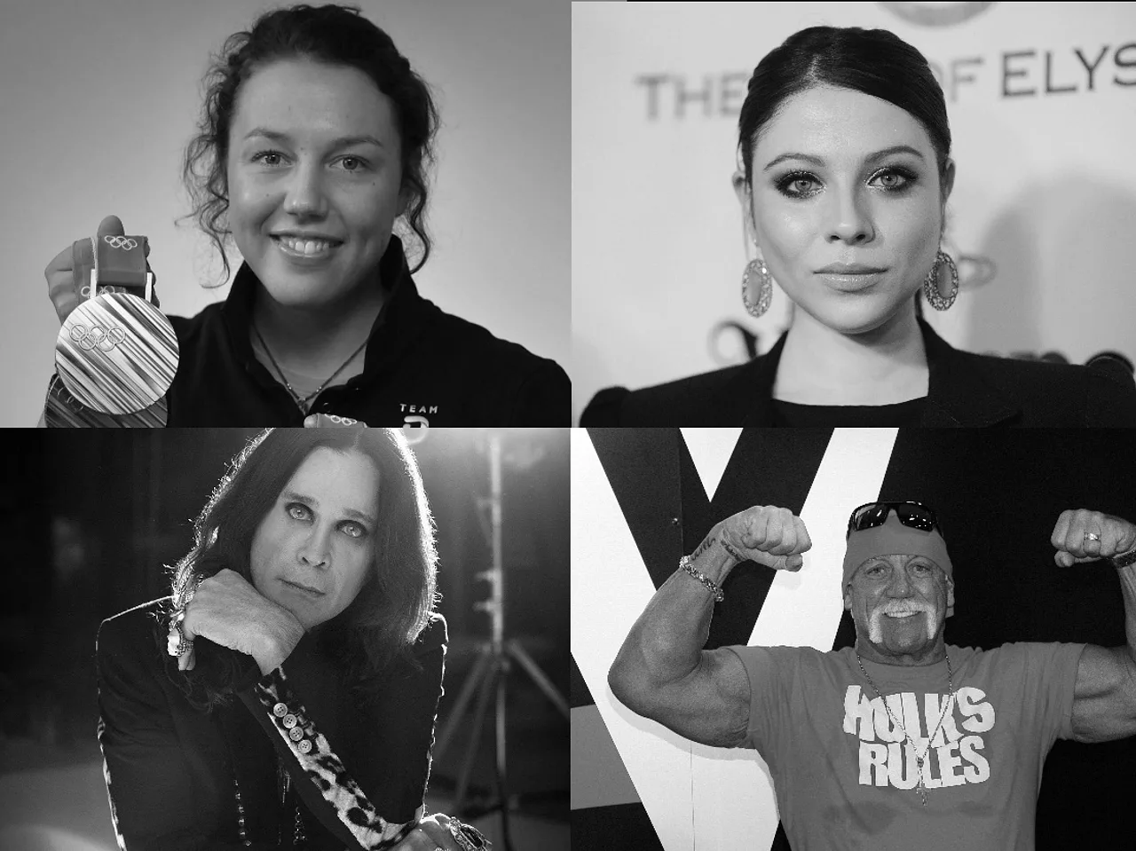 Fotocollage mit Laura Dahlmeier, Michelle Trachtenberg, Ozzy Osbourne und Hulk Hogan - Foto: IMAGO / Sven Simon, IMAGO / The Photo Access, IMAGO / Capital Pictures, IMAGO / Photo News