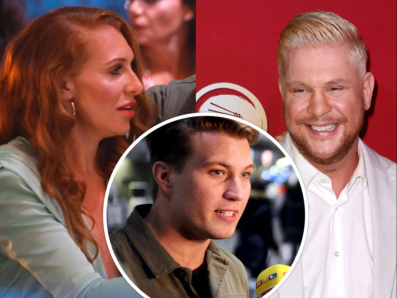 villa-der-versuchung-abrechnung-raul-richter-georgina-seven Collage: Georgina Fleur schaut entsetzt zur Seite, Raúl Richter spricht ernst in ein Mikro, Steven Bernadotte lacht nichtsahnend. - Foto: MAGO / STAR-MEDIA und IMAGO / Future Image