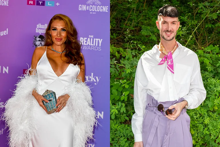 Collage: Links Georgina Fleur und links Kevin Schäfer, beide posieren für die Kamera